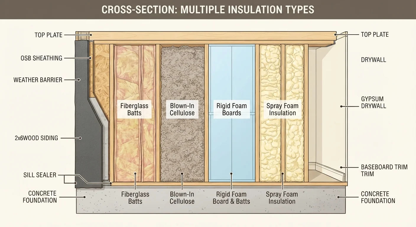 Insulation Types Explained: Batts, Blown-In, Rigid Foam, and Spray